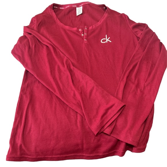 🌈Beautiful Calvin Klein burgundy red pyjama size L - Picture 8 of 13